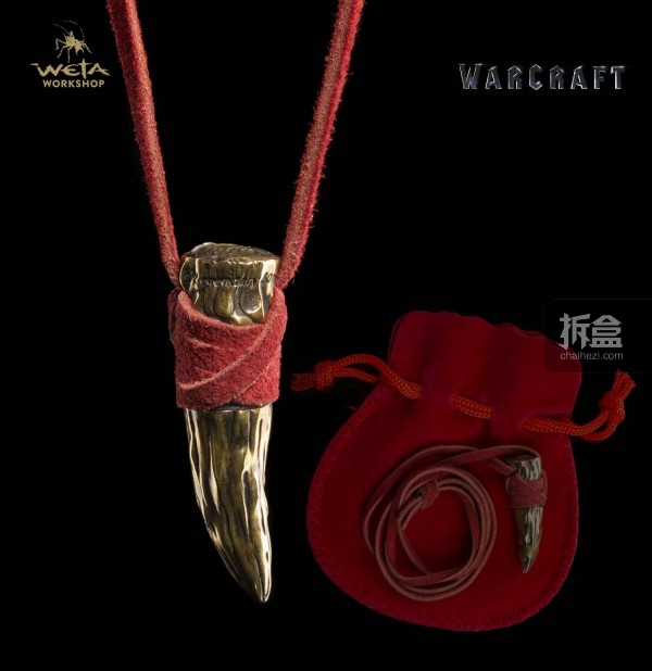 WARCRAFT : ORC TOOTH PENDANT 魔兽争霸 - 兽人之牙 黄铜吊坠 $84.99 材质：White Bronze & Brass Chain