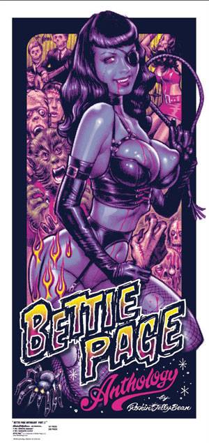 Bettie Page Anthology “Zombie Hunter Page” silk screen print