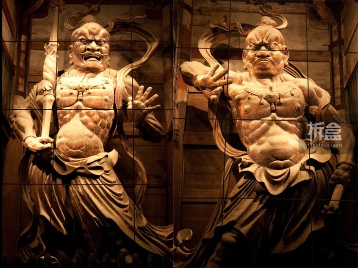 日本东大寺金刚力士像 金刚力士，手执金刚杵，通常大家参观佛教寺庙时，看到守卫在门内左右两边的就是这两位。