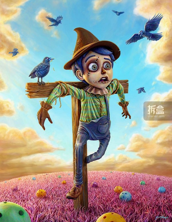 Scarecrow Digital Painting Framed  稻草人数字油画 带画框 edition of 5 signed and numbered 限量5个，带签名和编号 57" x 46" framed  $1,250美元