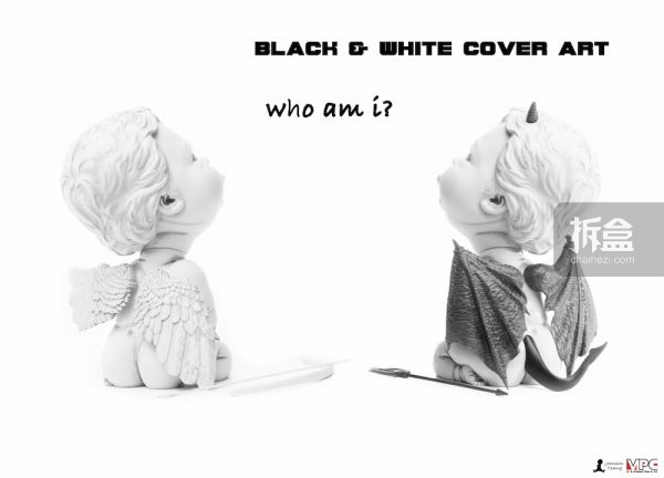 “我是谁？”黑白艺术封面插图
