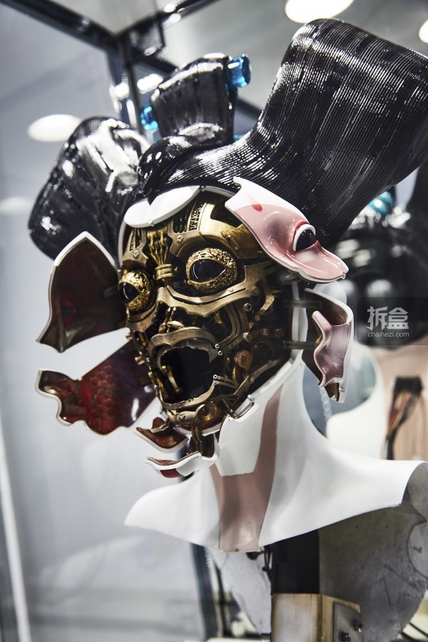 Mannequin of the cyborg in the gallery space. The Ghost in the Shell Fan Event at Tabloid in Tokyo, Japan November 13, 2016